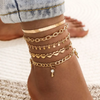 (Buy 1 Get 1) Women Fashion Punk Round Snake Chain Hollow Love Aanklet Set