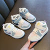 Kids Boys Girls Fashion Casual Round-Toe Velcro Lace-Up Colorblock Ventilated High Top Sneakers