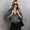 Women Autumn Winter Vintage Casual Fashion Loose Street Long-Sleeved Denim Blouse