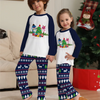 Cartoon Cute Christmas Tree Print Round Neck Long Sleeve Home Parent-Child Pajamas Set