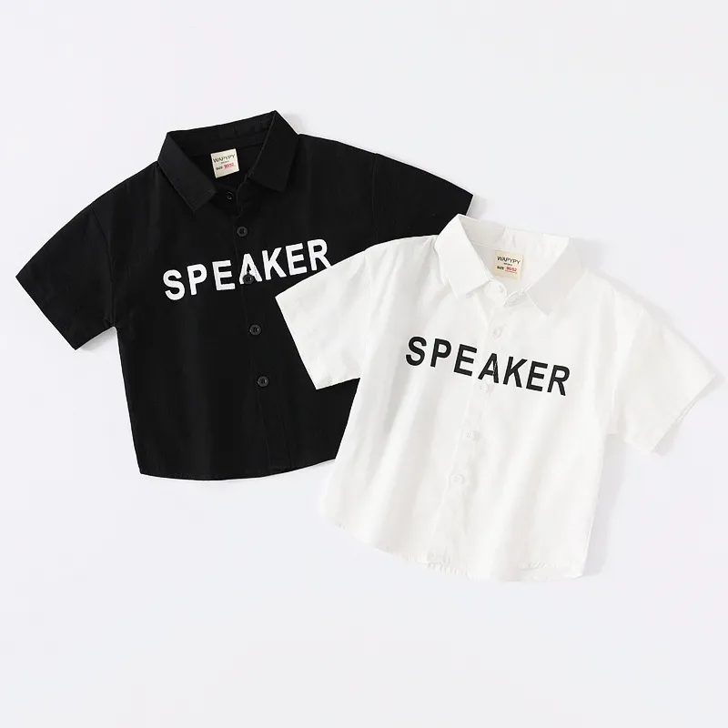 Children Kids Toddlers Boys Short Sleeve Letter Print Shirt