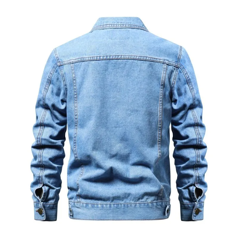 Men Casual Slim Cotton Loose Denim Jacket