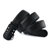 Men Fashion Casual Business Solid Color Leather Cowhide Metal Buckle Belt