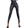 Double Zipper Design High Waist PU Skinny Pants