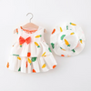 Toddlers Newborn Baby Fashion Girls Sleeveless Print Bowknot Cute Dress And Hat