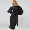 Women Fashion Solid Color Lantern Sleeve Dress