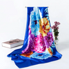 (Buy 1 Get 2 ) 90*90Cm Women'S Fashion Large Floral Print Silk Scarf