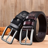 Men Fashion Casual Personality Vintage Genuine Leather Rivet Metal Buckle Embossed Belt