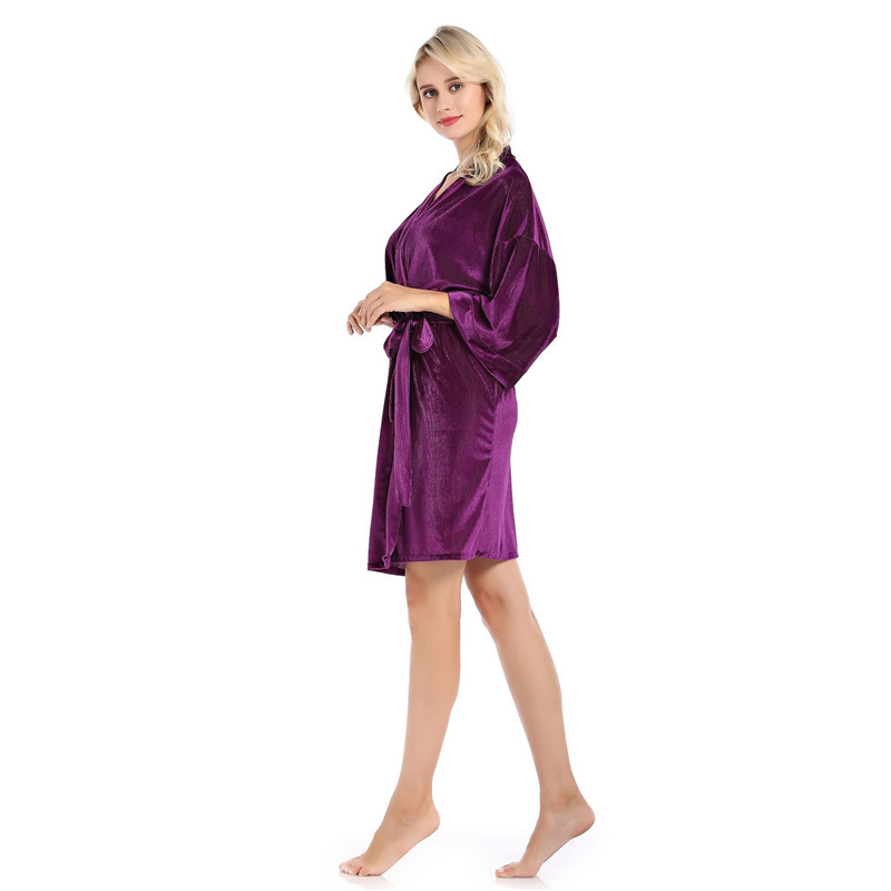 Women Fashion Solid Color Cardigan Night-Robe