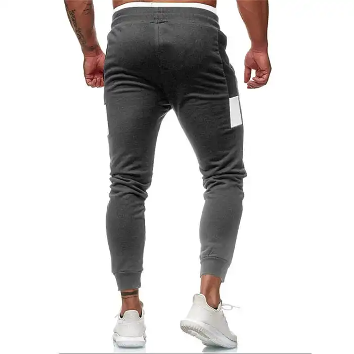 Men Fashion Color Blocking Drawstring Waist Sweatpants