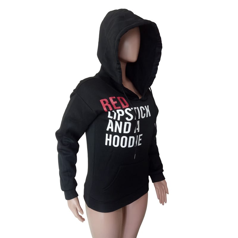 Women Fashion Letter Printed Long Sleeve Hoodie