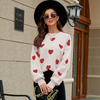 Winter Valentine'S Day Love Heart Print Pullover Women Knitted Sweater