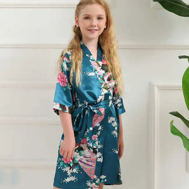 Children Peacock Printing Long-Sleeve Pajamas