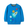 Kids Toddler Boys Autumn Winter Fashion Casual Cute Space Rocket Print Round Neck Sweatshirts