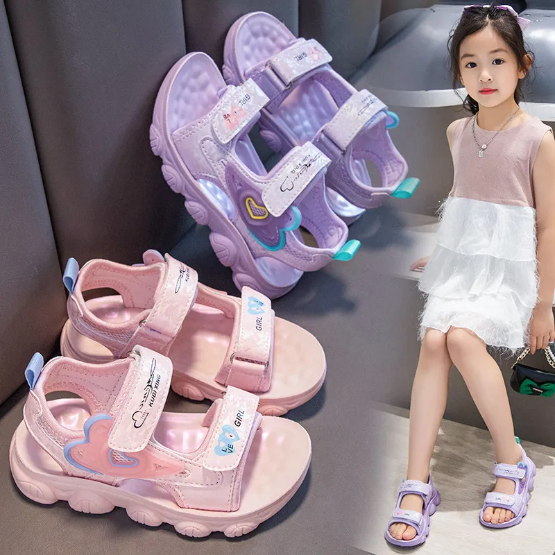 Children Kids Baby Fashion Girls Cute Velcro Sandals Shoes