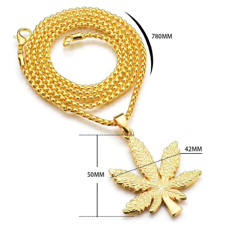 (Buy 1 Get 1) Hip Hop Style Maple Leaf Shape Design Necklace