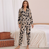 Women Casual Long Sleeve All Over Print Single-Breasted Pajamas Set