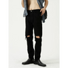 Men'S Fashion Ripped Slim Black Jeans