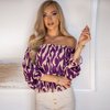 Women'S Casual Fashion Off-Shoulder Zebra Printing Loose Office Chic Blouses