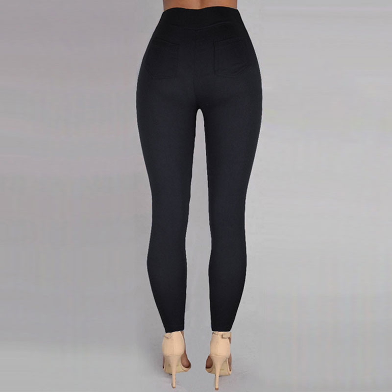 Solid Color Casual Leggings Pencil Pants