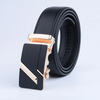 Men Fashion Casual Business Solid Color Leather Metal Buckle Belt