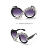 Exaggerated Round Big Frame Design Rhinestone Decoration Sunglasses