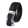 Men Fashion Casual Business Solid Color Leather Cowhide Metal Buckle Belt