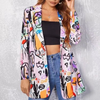 Women Casual Fashion Printed Long Sleeve Suit Jacket Blazers