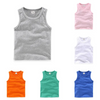 Kids Basic Round Neck Sleeveless Solid Color Casual Vest T-Shirt