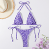 Women Sexy Lace-Up Floral Print Bikini