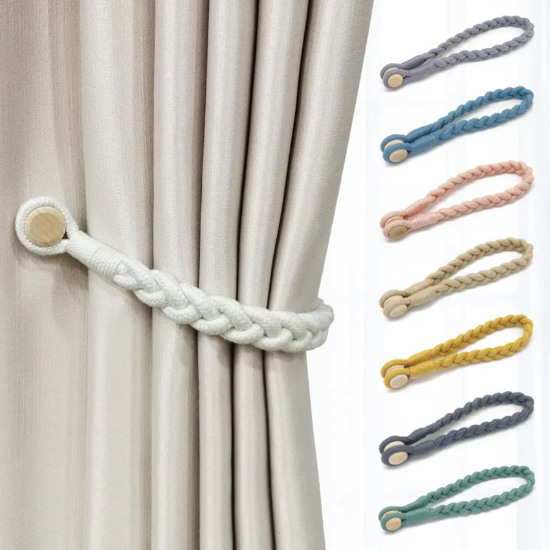 (Buy 1 Get 1) Creative Home Decor Weave Rope Magnetic Curtain Tieback