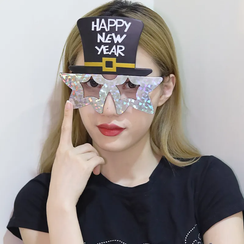 (Buy 1 Get 1) Happy New Year Star Glasses Party Props