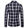 Men Cotton Plaid Printed Business Blazer