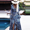 (Buy 1 Get 1) Women Ramadan /Eid Fashion Boho Paisley Printing Long Sleeve Dress