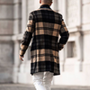 Men Casual Plaid Mid-Length Coat