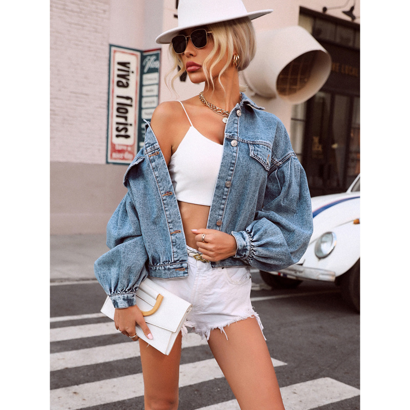 Women Casual Street Style Loose Short Denim Jacket