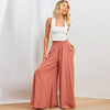 Women'S Loose Casual Solid Color High Waist Wide Leg Vacation Pants