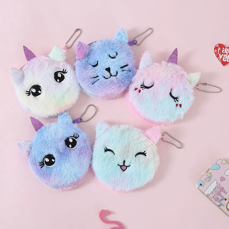 (Buy 1 Get 2 ) Cartoon Cat Plush Cute Coin Purse