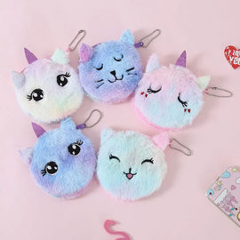 (Buy 1 Get 2 ) Cartoon Cat Plush Cute Coin Purse