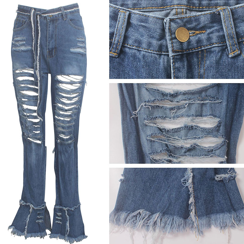Women Personality All-Match Ripped Jeans