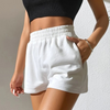 Women'S Fashion Casual Athleisure Solid Color Elastic Waist Loose Shorts