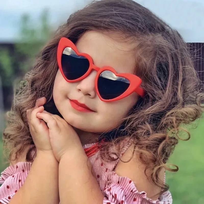 (Buy 1 Get 2) Kids Unisex Fashion Casual Cute Heart Frame Solid Color Sunglasses