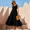 Women'S Fashion Casual Summer Vacation Basic Solid A-Line Swing Dress