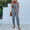 Women One Piece Sling Solid Color Jumpsuit