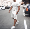 Men Casual Printed Round Neck Short-Sleeved T-Shirt And Shorts Two-Piece Set