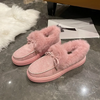 Women Fashion  Thickened Warm Plush Bow Short Boots