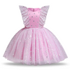 Kids Toddler Girls Summer Fashion Party Cute Sweet Solid Color Sequins Bow Pleated Sleeveless Mesh Party Tutu Dress