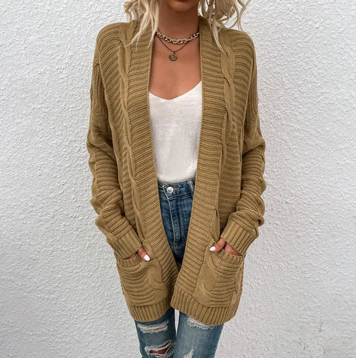 Autumn And Winter Women Fashion Sweater Knitted Cardigan Jacket