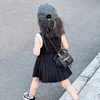 Kids Girls Fashion Casual Cute Solid Color PU Zipper Crossbody Bag