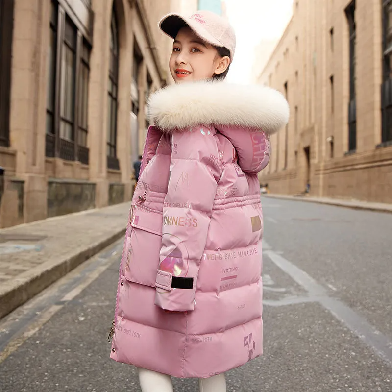 Children Kids Toddlers Girls Hooded Warm Thickened Padded Jacket